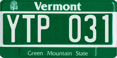 VT license plate YTP031
