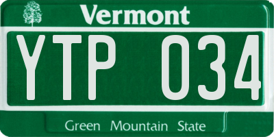 VT license plate YTP034