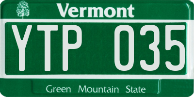 VT license plate YTP035