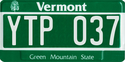 VT license plate YTP037