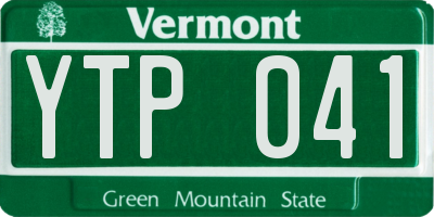 VT license plate YTP041