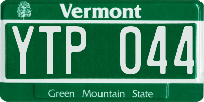 VT license plate YTP044