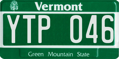 VT license plate YTP046
