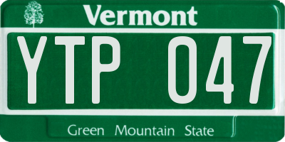 VT license plate YTP047