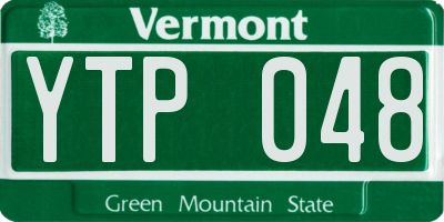 VT license plate YTP048