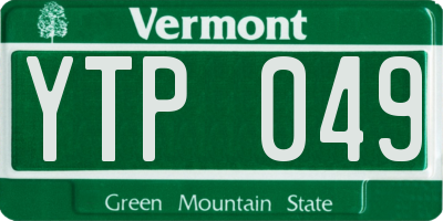 VT license plate YTP049