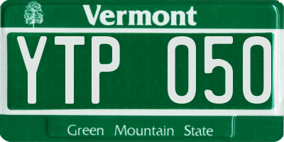 VT license plate YTP050