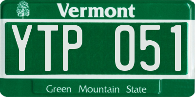 VT license plate YTP051