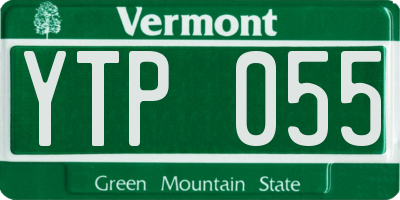 VT license plate YTP055
