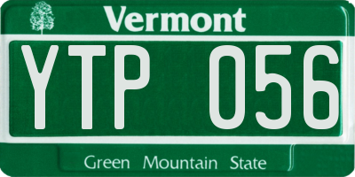 VT license plate YTP056