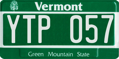 VT license plate YTP057