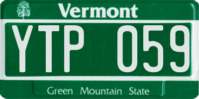 VT license plate YTP059