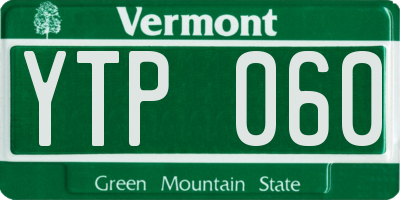 VT license plate YTP060