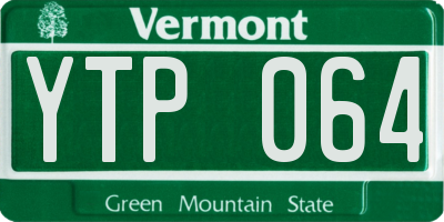 VT license plate YTP064