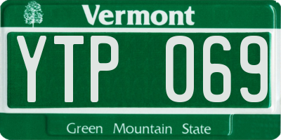 VT license plate YTP069