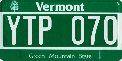 VT license plate YTP070