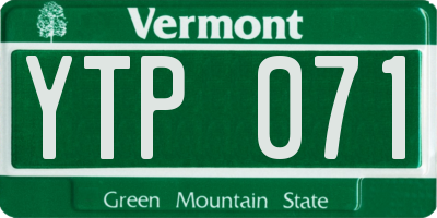 VT license plate YTP071