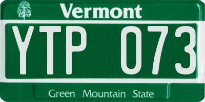 VT license plate YTP073