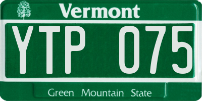 VT license plate YTP075