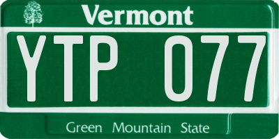VT license plate YTP077