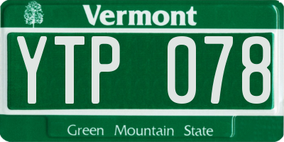 VT license plate YTP078