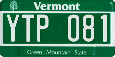 VT license plate YTP081
