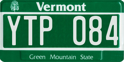 VT license plate YTP084