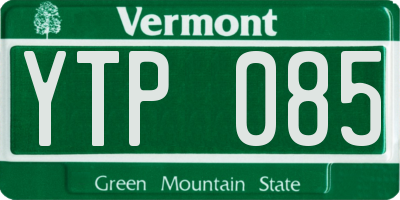VT license plate YTP085
