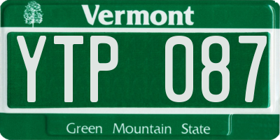 VT license plate YTP087