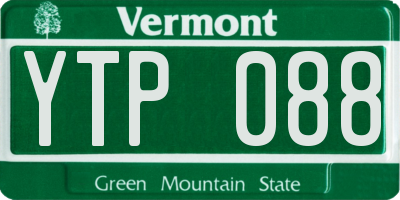 VT license plate YTP088
