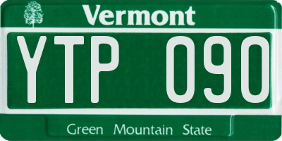 VT license plate YTP090