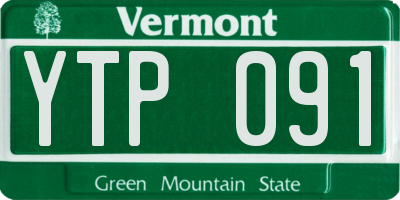 VT license plate YTP091