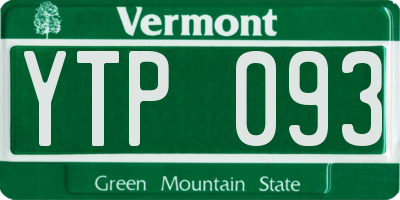 VT license plate YTP093