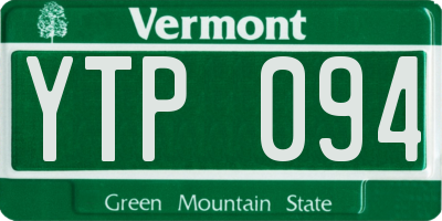 VT license plate YTP094