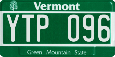 VT license plate YTP096