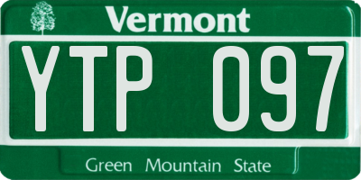 VT license plate YTP097