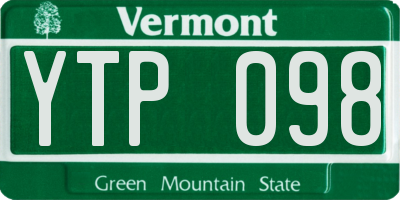 VT license plate YTP098