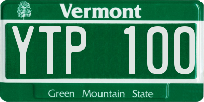 VT license plate YTP100