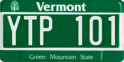 VT license plate YTP101