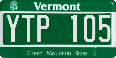 VT license plate YTP105