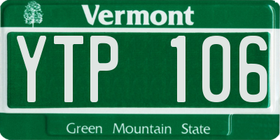 VT license plate YTP106