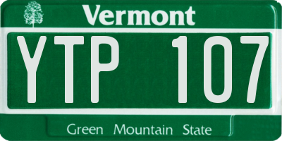 VT license plate YTP107