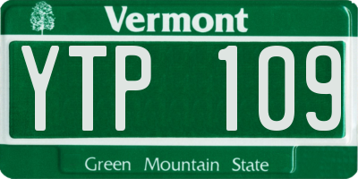 VT license plate YTP109