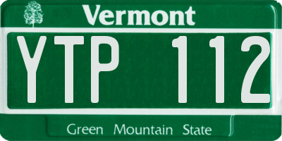 VT license plate YTP112