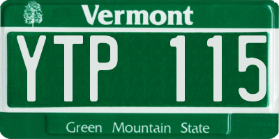 VT license plate YTP115