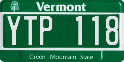 VT license plate YTP118
