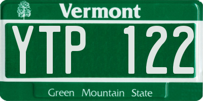 VT license plate YTP122