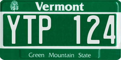 VT license plate YTP124