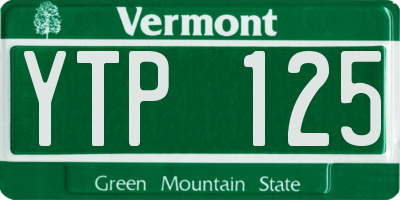 VT license plate YTP125