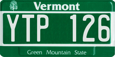 VT license plate YTP126